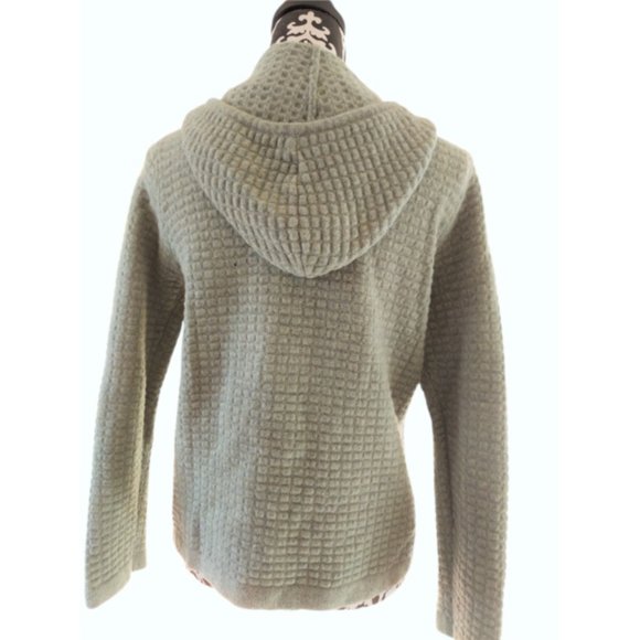 SKYR Women's Light Green Waffle Knit Full Zip Sweater Jacket Hoodie Size Medium - Picture 5 of 9